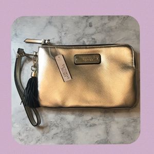 *SALE* Victoria's Secret Metallic GOLD wristlet